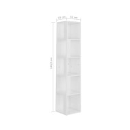 Armoire d'angle Blanc brillant 33x33x164,5 cm Aggloméré