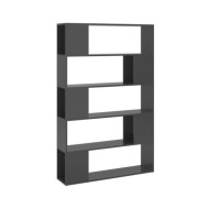 Bibliothèque/Séparateur de pièce Gris brillant Aggloméré