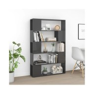 Bibliothèque/Séparateur de pièce Gris brillant Aggloméré