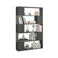 Bibliothèque/Séparateur de pièce Gris brillant Aggloméré