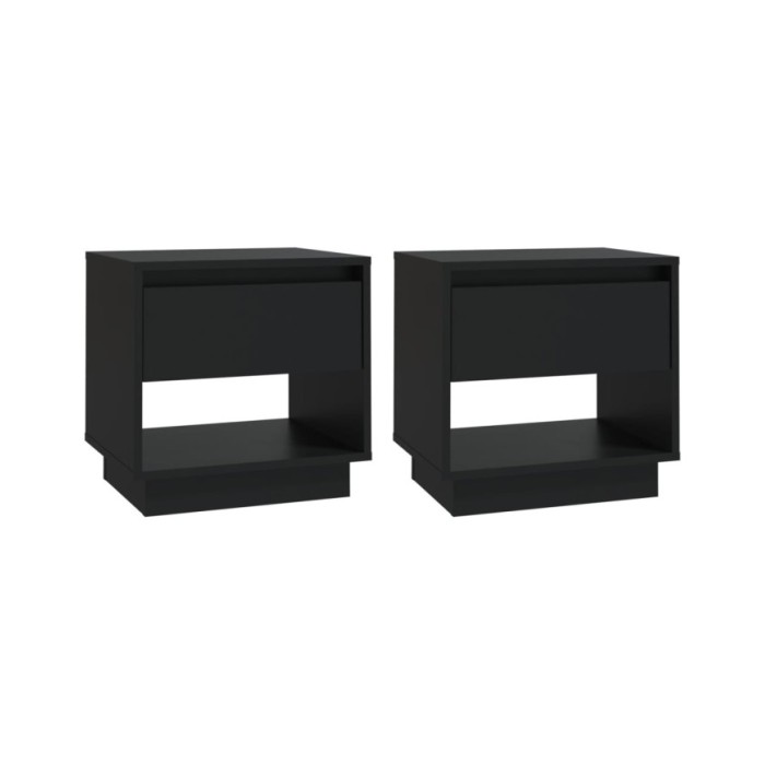 Tables de chevet 2 pcs Noir 45x34x44 cm Aggloméré