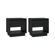 Tables de chevet 2 pcs Noir 45x34x44 cm Aggloméré