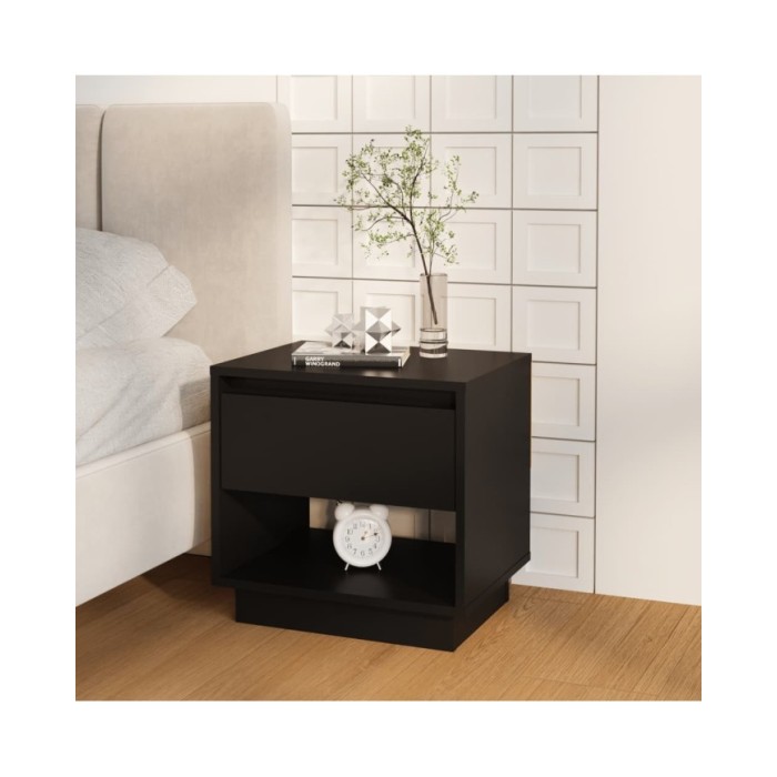 Tables de chevet 2 pcs Noir 45x34x44 cm Aggloméré