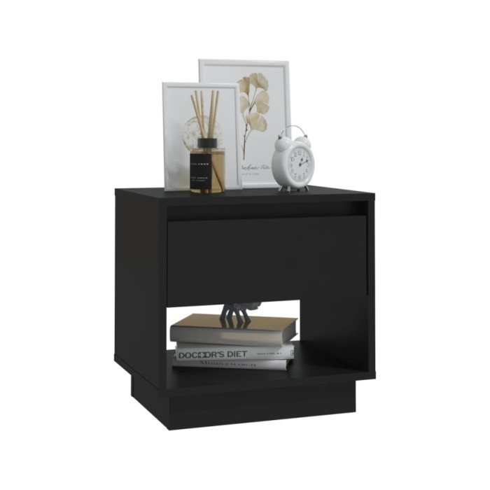 Tables de chevet 2 pcs Noir 45x34x44 cm Aggloméré