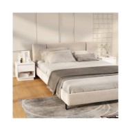Tables de chevet 2 pcs Blanc brillant 45x34x44 cm Aggloméré
