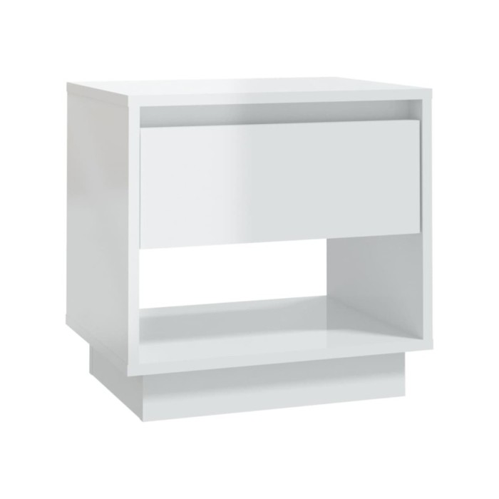 Tables de chevet 2 pcs Blanc brillant 45x34x44 cm Aggloméré
