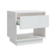 Tables de chevet 2 pcs Blanc brillant 45x34x44 cm Aggloméré