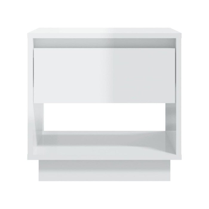 Tables de chevet 2 pcs Blanc brillant 45x34x44 cm Aggloméré