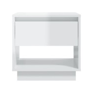 Tables de chevet 2 pcs Blanc brillant 45x34x44 cm Aggloméré