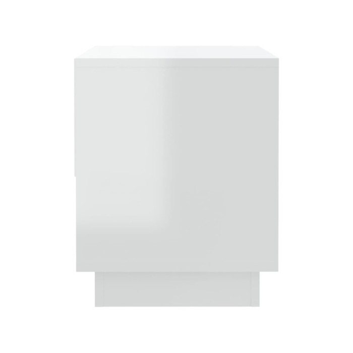Tables de chevet 2 pcs Blanc brillant 45x34x44 cm Aggloméré