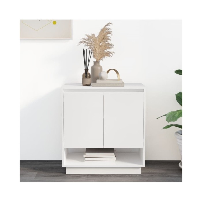 Buffet Blanc brillant 70x41x75 cm Aggloméré