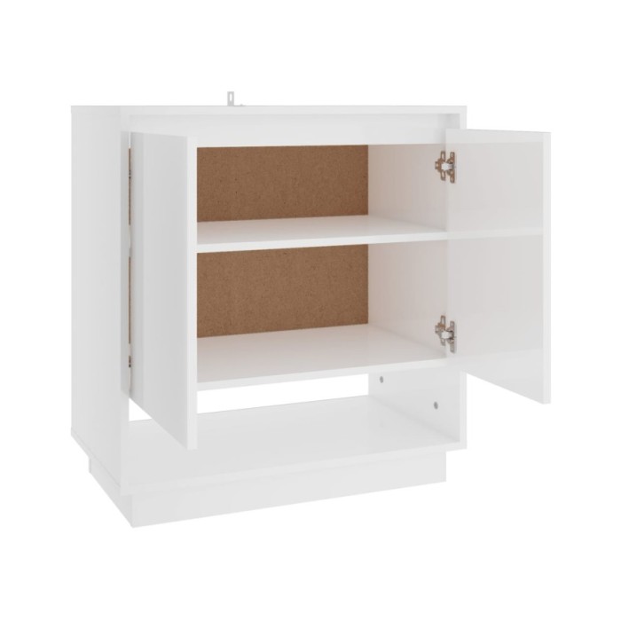 Buffet Blanc brillant 70x41x75 cm Aggloméré