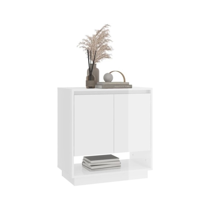 Buffet Blanc brillant 70x41x75 cm Aggloméré