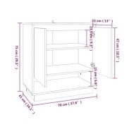 Buffet Blanc brillant 70x41x75 cm Aggloméré
