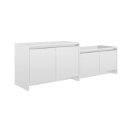 Meuble TV Blanc brillant 146,5x35x50 cm Aggloméré