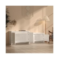 Meuble TV Blanc brillant 146,5x35x50 cm Aggloméré