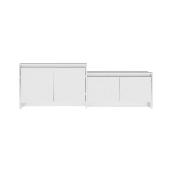 Meuble TV Blanc brillant 146,5x35x50 cm Aggloméré