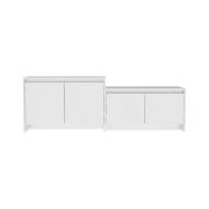 Meuble TV Blanc brillant 146,5x35x50 cm Aggloméré