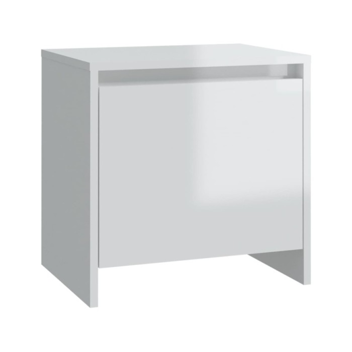 Table de chevet Blanc brillant 45x34x44,5 cm Aggloméré