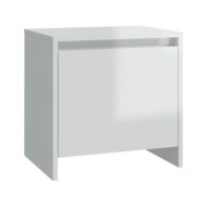 Table de chevet Blanc brillant 45x34x44,5 cm Aggloméré