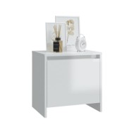 Table de chevet Blanc brillant 45x34x44,5 cm Aggloméré