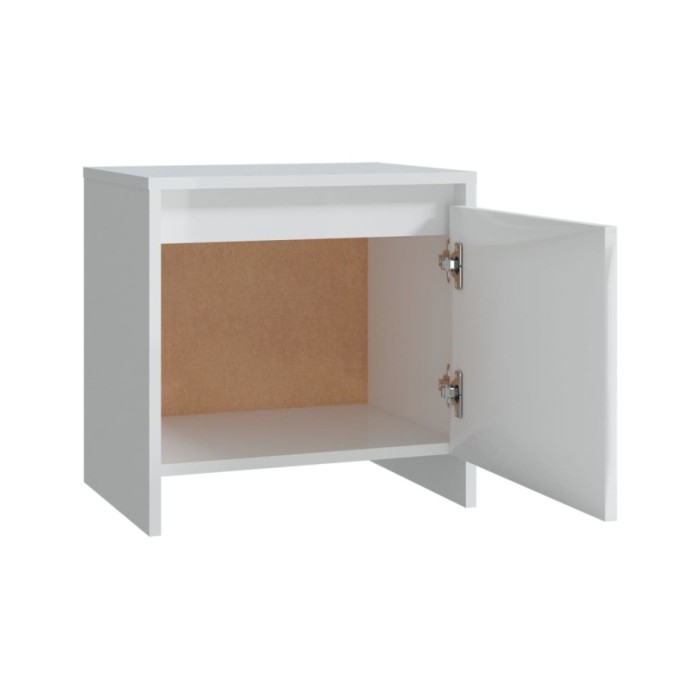 Table de chevet Blanc brillant 45x34x44,5 cm Aggloméré