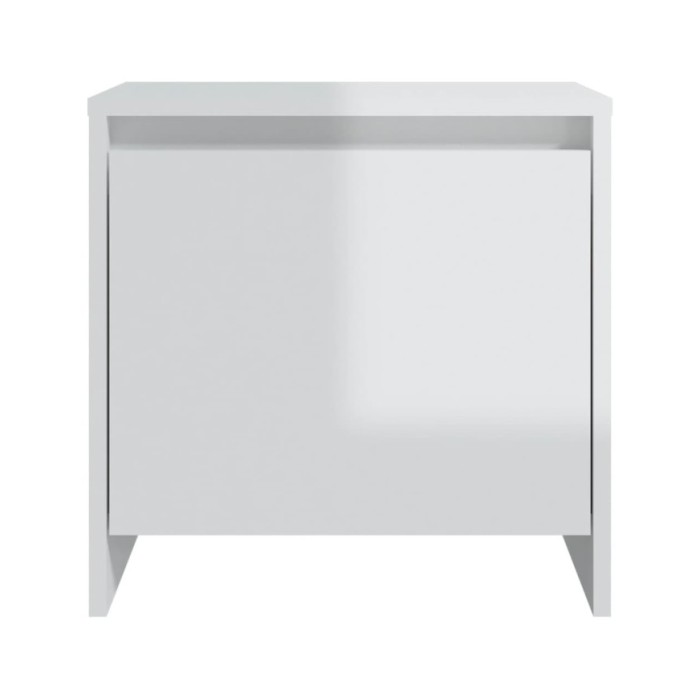 Table de chevet Blanc brillant 45x34x44,5 cm Aggloméré