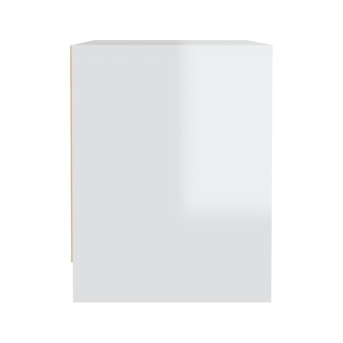 Table de chevet Blanc brillant 45x34x44,5 cm Aggloméré