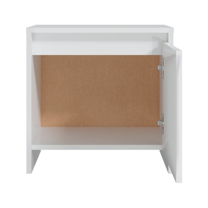 Table de chevet Blanc brillant 45x34x44,5 cm Aggloméré