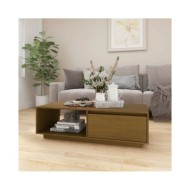 Table basse Marron miel 110x50x33,5 cm Bois de pin massif