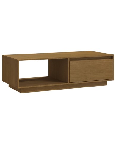 Table basse Marron miel 110x50x33,5 cm Bois de pin massif