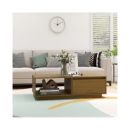 Table basse Marron miel 110x50x33,5 cm Bois de pin massif