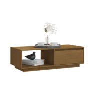 Table basse Marron miel 110x50x33,5 cm Bois de pin massif