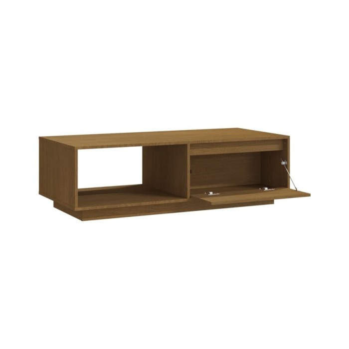 Table basse Marron miel 110x50x33,5 cm Bois de pin massif