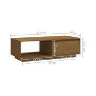 Table basse Marron miel 110x50x33,5 cm Bois de pin massif