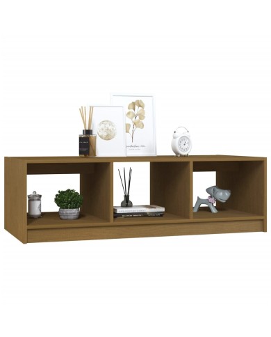 Table basse Marron miel 110x50x34 cm Bois de pin massif