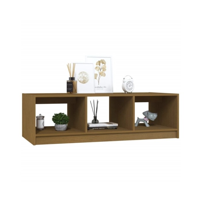 Table basse Marron miel 110x50x34 cm Bois de pin massif