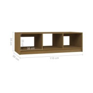 Table basse Marron miel 110x50x34 cm Bois de pin massif