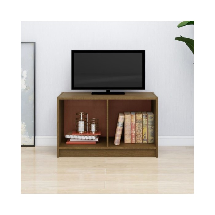 Meuble TV Marron miel 70x33x42 cm Bois de pin massif