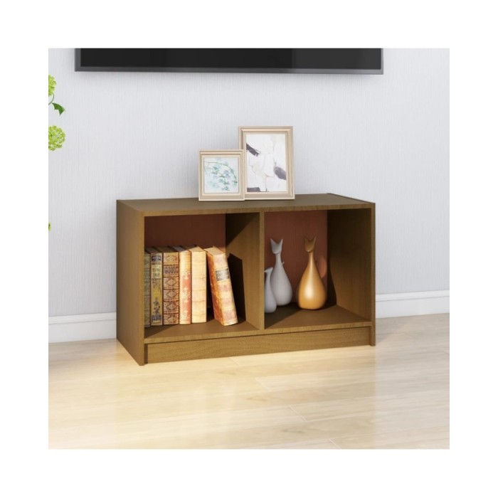 Meuble TV Marron miel 70x33x42 cm Bois de pin massif