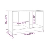 Meuble TV Marron miel 70x33x42 cm Bois de pin massif