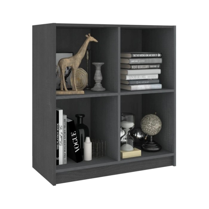 Buffet Gris 70x33x76 cm Bois de pin massif