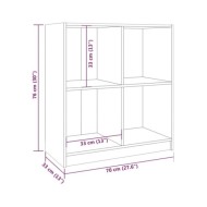 Buffet Gris 70x33x76 cm Bois de pin massif