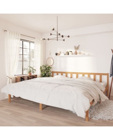 Cadre de lit Marron miel Bois de pin massif 200x200 cm