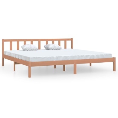 Cadre de lit Marron miel Bois de pin massif 200x200 cm
