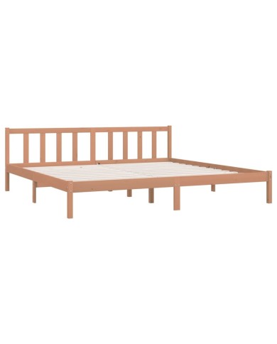 Cadre de lit Marron miel Bois de pin massif 200x200 cm