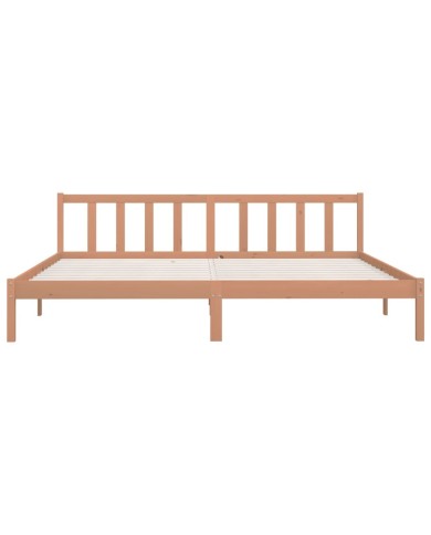 Cadre de lit Marron miel Bois de pin massif 200x200 cm