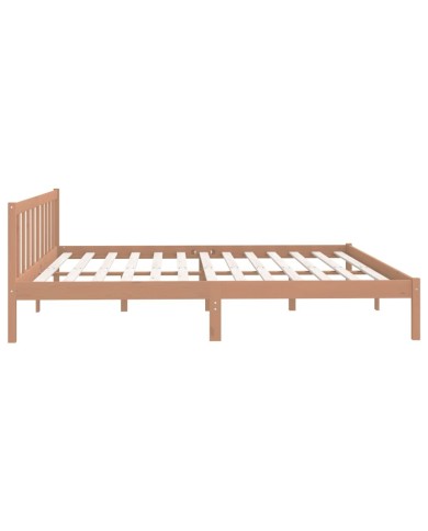 Cadre de lit Marron miel Bois de pin massif 200x200 cm