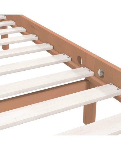 Cadre de lit Marron miel Bois de pin massif 200x200 cm