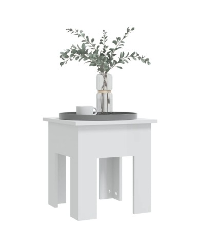 Table basse Blanc brillant 40x40x42 cm Aggloméré 